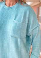 Melange Oversized Sweater - Dusty Teal - sweater - Jimberly's Boutique - Olive Branch - Mississippi