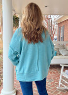 Melange Oversized Sweater - Dusty Teal - sweater - Jimberly's Boutique - Olive Branch - Mississippi