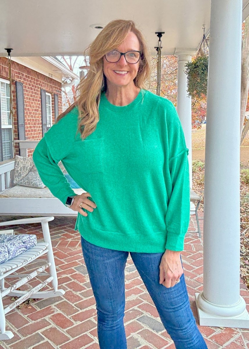 Melange Oversized Sweater - Kelly Green - sweater - Jimberly's Boutique - Olive Branch - Mississippi
