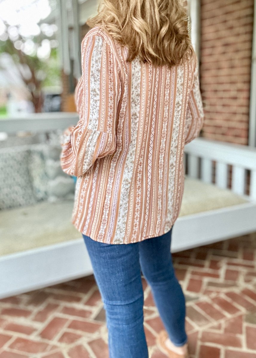 Memorable Moment Long Sleeve Top - Light Rust - Shirts & Tops - Jimberly's Boutique - Olive Branch - Mississippi