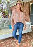 Memorable Moment Long Sleeve Top - Light Rust - Shirts & Tops - Jimberly's Boutique - Olive Branch - Mississippi