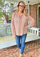 Memorable Moment Long Sleeve Top - Light Rust - Shirts & Tops - Jimberly's Boutique - Olive Branch - Mississippi