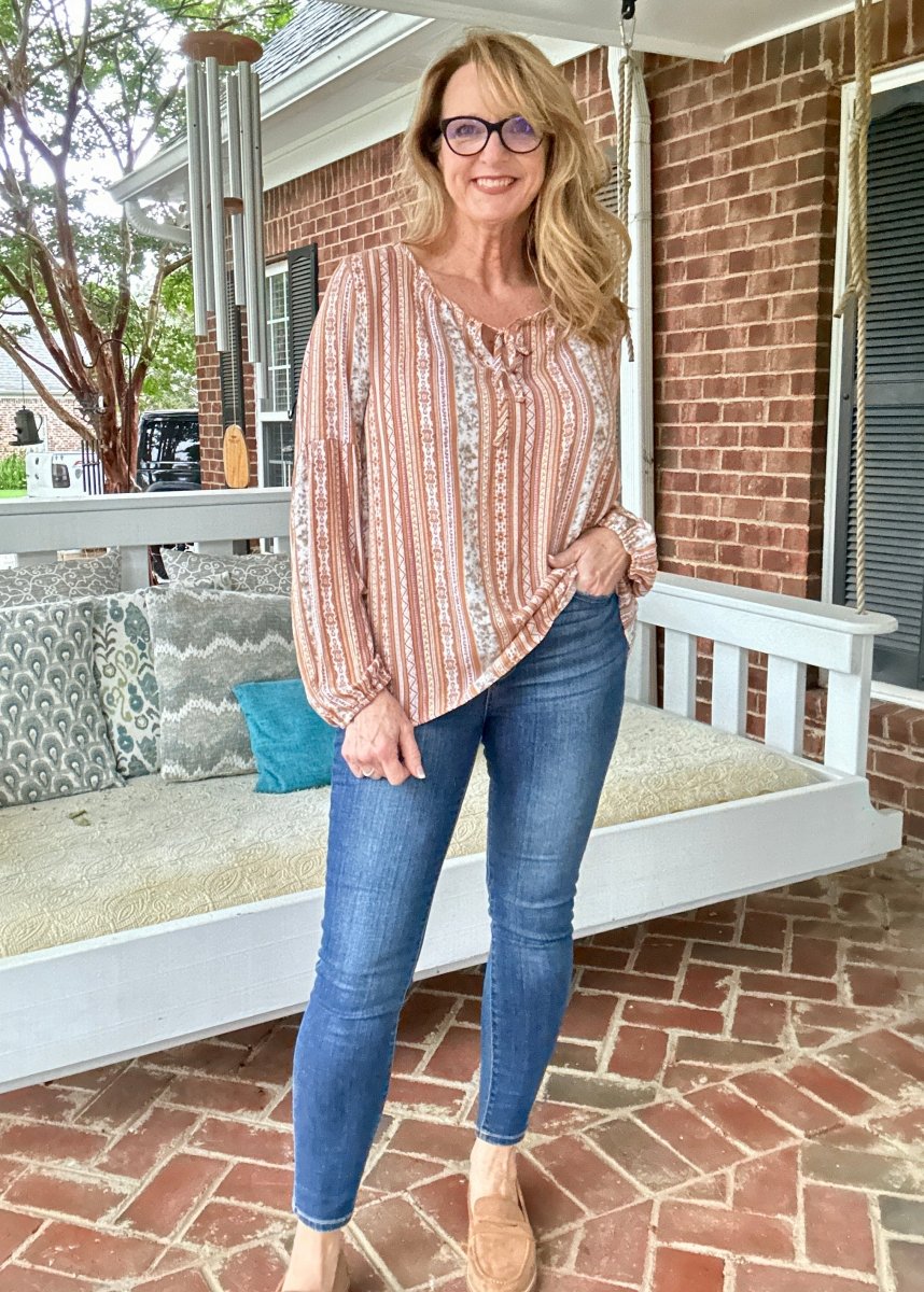 Memorable Moment Long Sleeve Top - Light Rust - Shirts & Tops - Jimberly's Boutique - Olive Branch - Mississippi