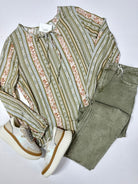 Memorable Moment Long Sleeve Top - Sage - Shirts & Tops - Jimberly's Boutique - Olive Branch - Mississippi