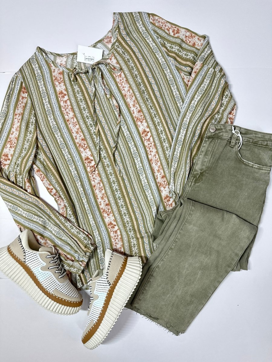 Memorable Moment Long Sleeve Top - Sage - Shirts & Tops - Jimberly's Boutique - Olive Branch - Mississippi