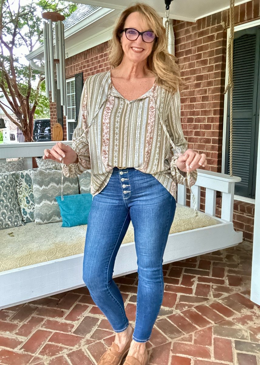 Memorable Moment Long Sleeve Top - Sage - Shirts & Tops - Jimberly's Boutique - Olive Branch - Mississippi