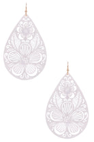 Metal Floral Cut Out Teardrop Earrings - -Jimberly's Boutique-Olive Branch-Mississippi