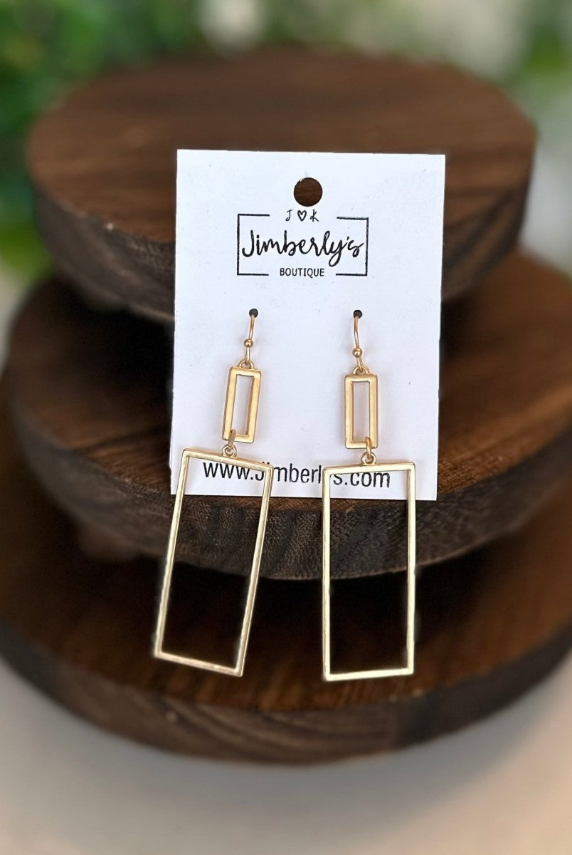Metal Rectangle Drop earrings - earrings -Jimberly's Boutique-Olive Branch-Mississippi