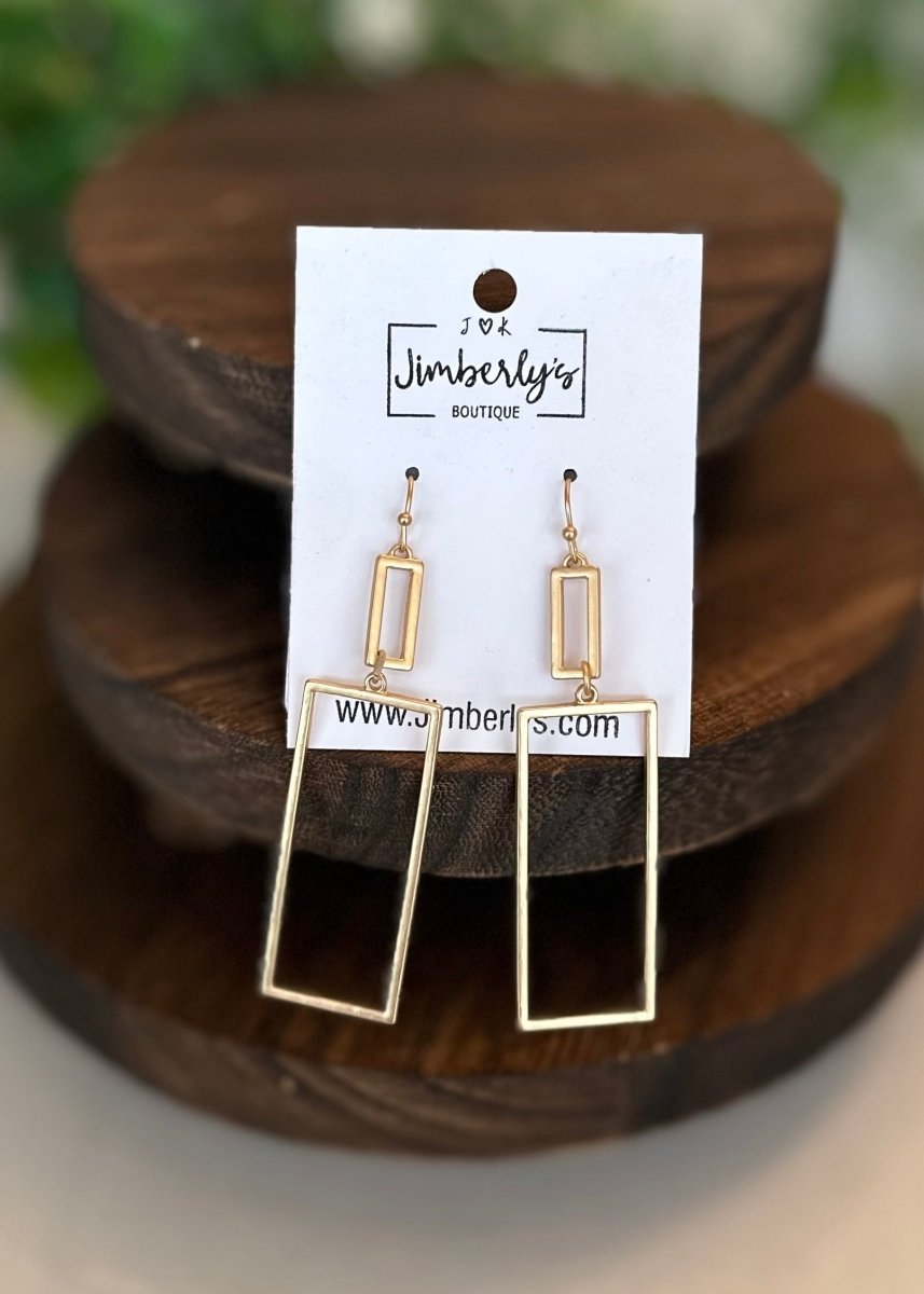 Metal Rectangle Drop earrings - earrings -Jimberly's Boutique-Olive Branch-Mississippi