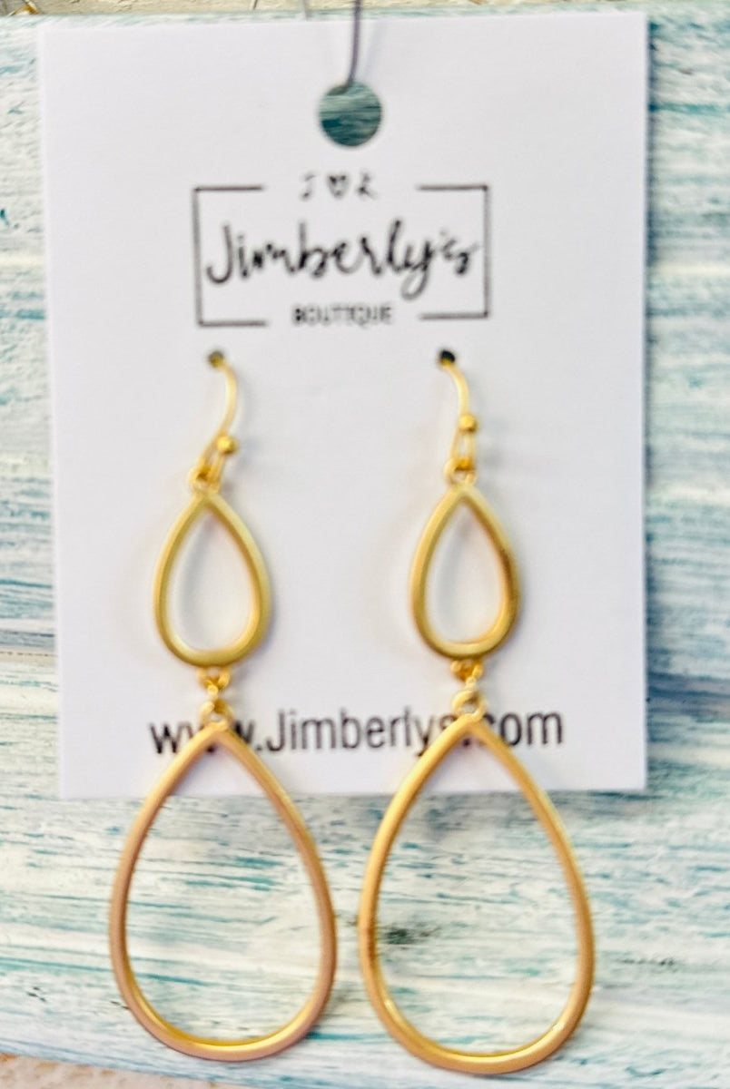 Metal Teardrop Layered Dangle Earrings - earrings -Jimberly's Boutique-Olive Branch-Mississippi