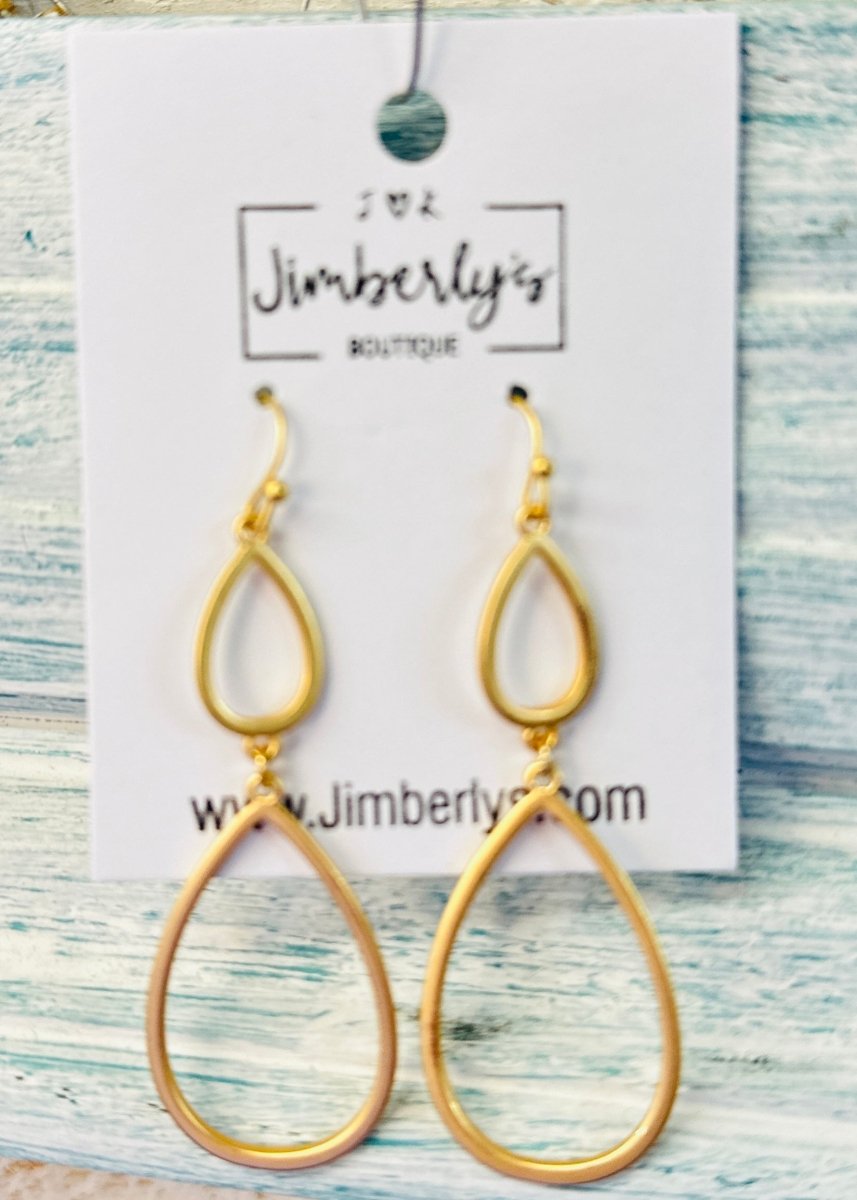 Metal Teardrop Layered Dangle Earrings - earrings -Jimberly's Boutique-Olive Branch-Mississippi