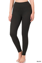 Microfiber Wide Waistband Leggings - Black - leggings - Jimberly's Boutique - Olive Branch - Mississippi