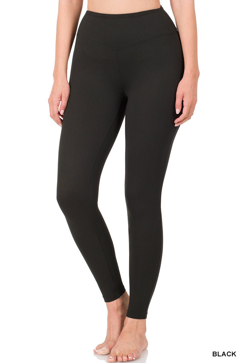 Microfiber Wide Waistband Leggings - Black - leggings - Jimberly's Boutique - Olive Branch - Mississippi