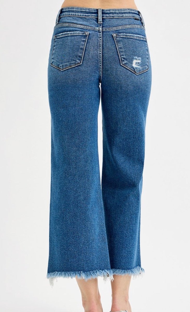 Mid Rise Crop Straight Jeans | Risen - Barrel Jeans/Pants -Jimberly's Boutique-Olive Branch-Mississippi