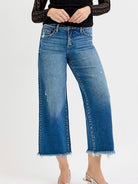 Mid Rise Crop Straight Jeans | Risen - Barrel Jeans/Pants -Jimberly's Boutique-Olive Branch-Mississippi