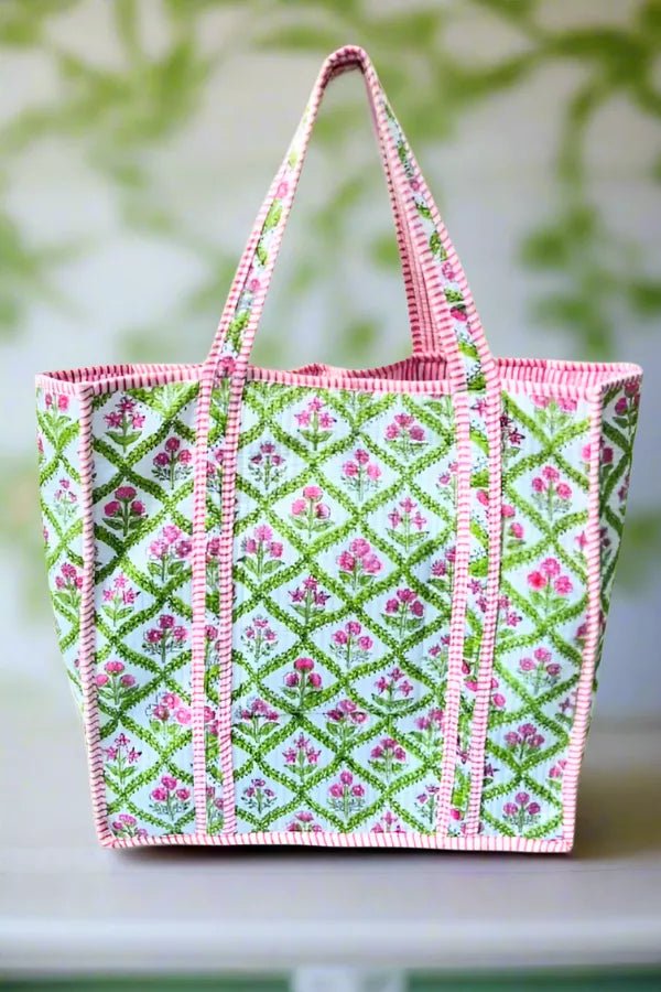 Miller Pink and Green Floral Tote Bag - Jimberly's Boutique - Olive Branch - Mississippi