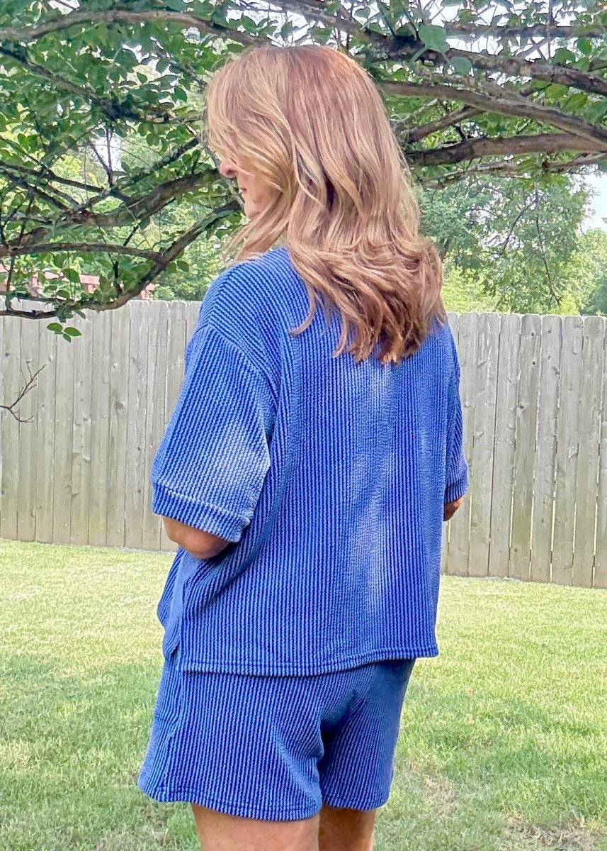 Mindy Ribbed Short Set - Classic Blue - short set - Jimberly's Boutique - Olive Branch - Mississippi