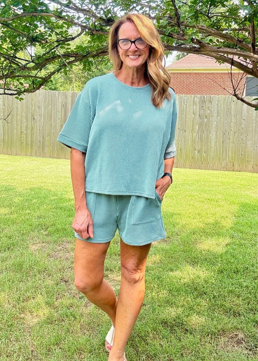Mindy Ribbed Short Set - Jade - short set - Jimberly's Boutique - Olive Branch - Mississippi