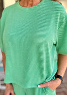 Mindy Ribbed Short Set - Kelly Green | Zenana - short set - Jimberly's Boutique - Olive Branch - Mississippi