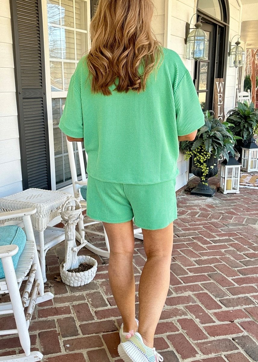 Mindy Ribbed Short Set - Kelly Green | Zenana - short set - Jimberly's Boutique - Olive Branch - Mississippi