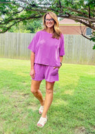Mindy Ribbed Short Set - Lt Plum - short set - Jimberly's Boutique - Olive Branch - Mississippi