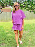 Mindy Ribbed Short Set - Lt Plum - short set - Jimberly's Boutique - Olive Branch - Mississippi