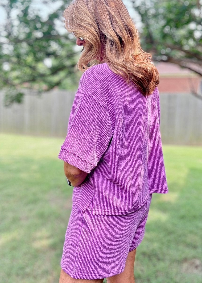 Mindy Ribbed Short Set - Lt Plum - short set - Jimberly's Boutique - Olive Branch - Mississippi