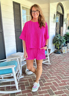 Mindy Ribbed Short Set - Neon Hot Pink | Zenana - short set - Jimberly's Boutique - Olive Branch - Mississippi