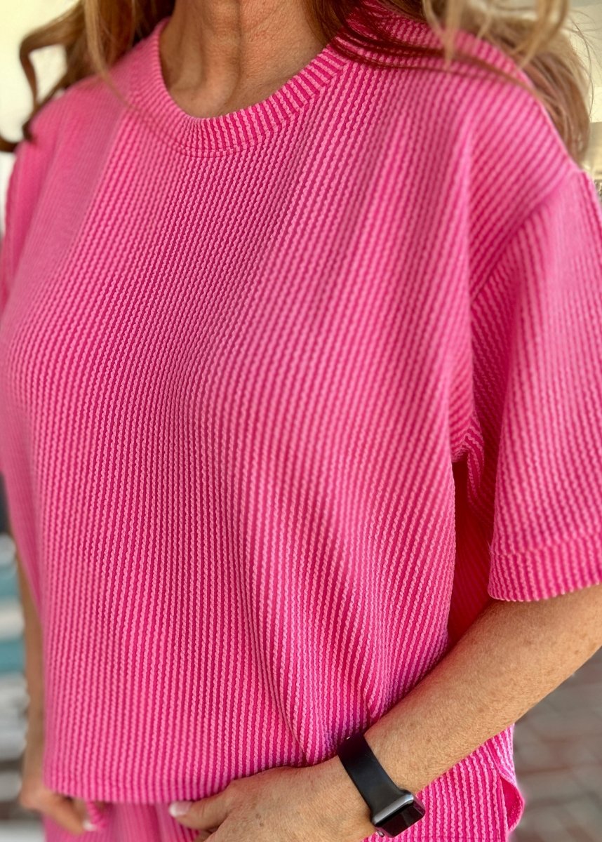 Mindy Ribbed Short Set - Rose | Zenana - short set - Jimberly's Boutique - Olive Branch - Mississippi