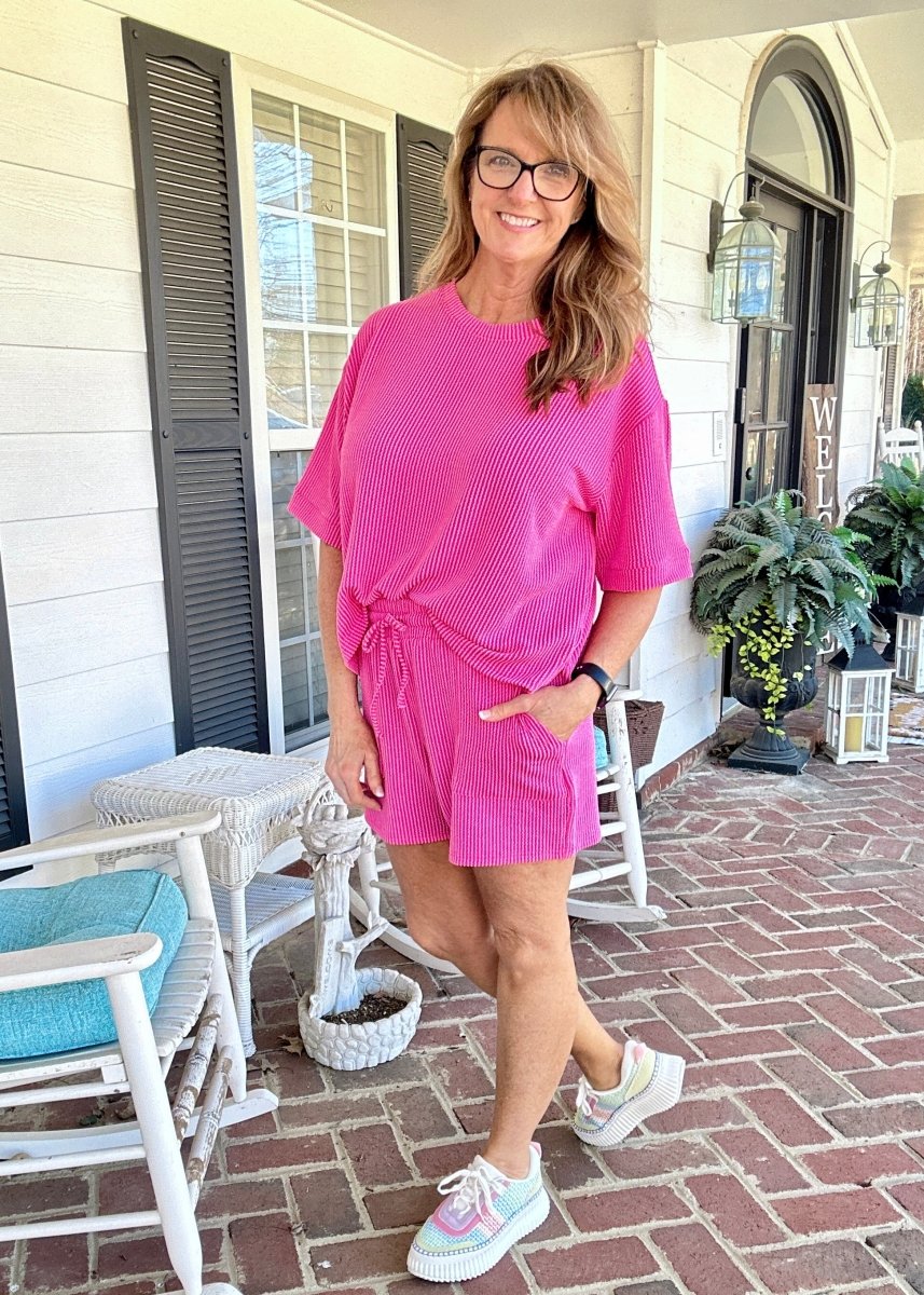 Mindy Ribbed Short Set - Rose | Zenana - short set - Jimberly's Boutique - Olive Branch - Mississippi