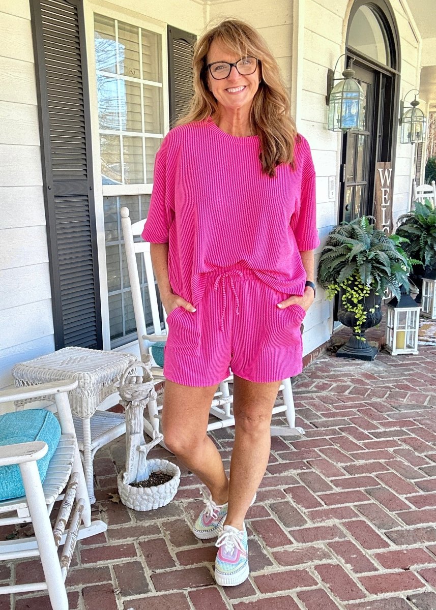 Mindy Ribbed Short Set - Rose | Zenana - short set - Jimberly's Boutique - Olive Branch - Mississippi