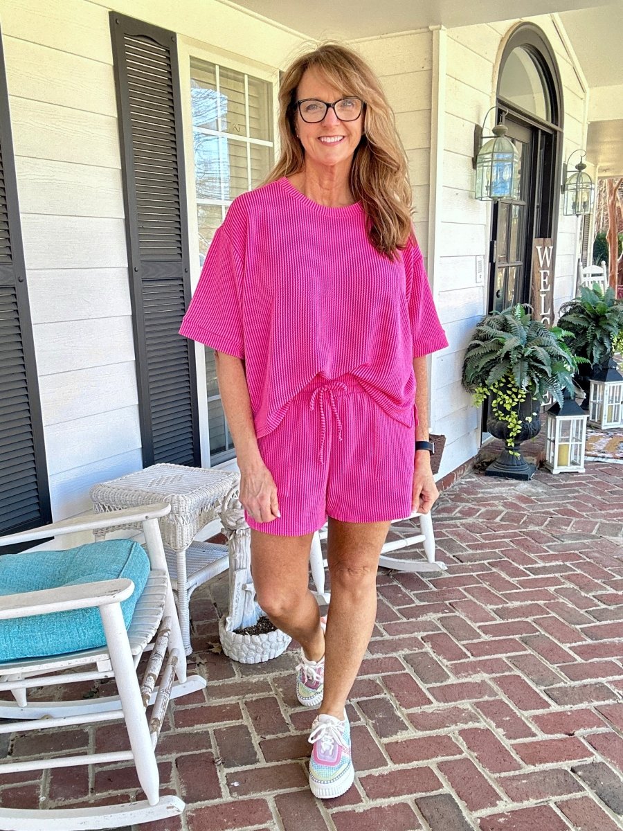 Mindy Ribbed Short Set - Rose | Zenana - short set - Jimberly's Boutique - Olive Branch - Mississippi