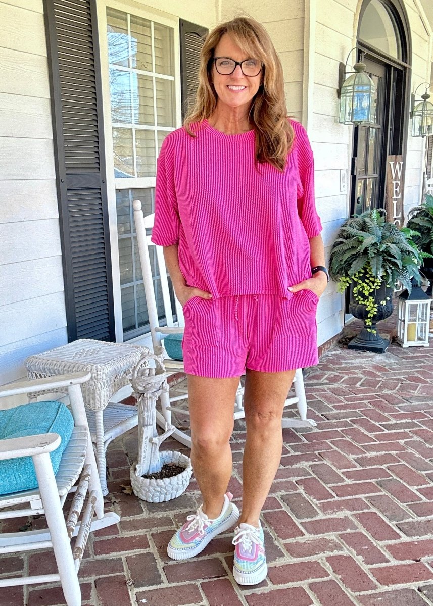 Mindy Ribbed Short Set - Rose | Zenana - short set - Jimberly's Boutique - Olive Branch - Mississippi