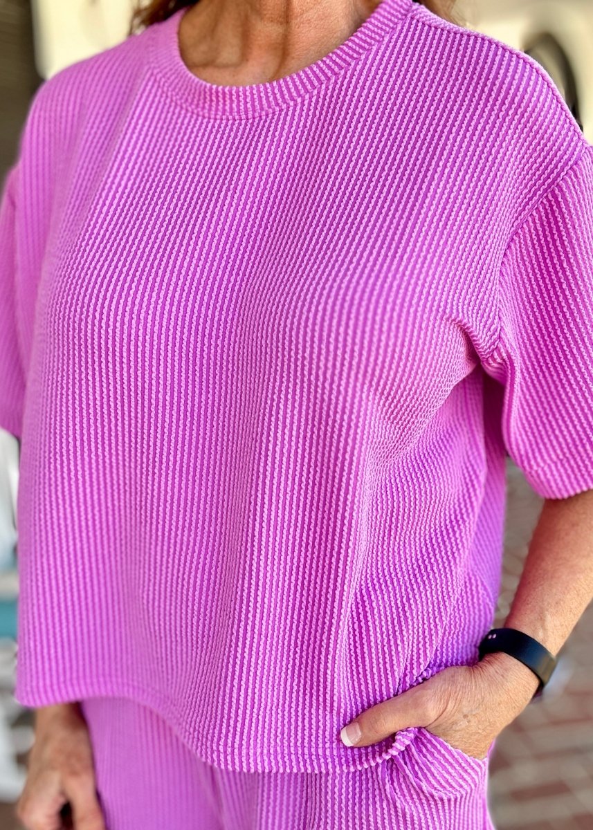 Mindy Ribbed Short Set - Spring Violet | Zenana - short set - Jimberly's Boutique - Olive Branch - Mississippi