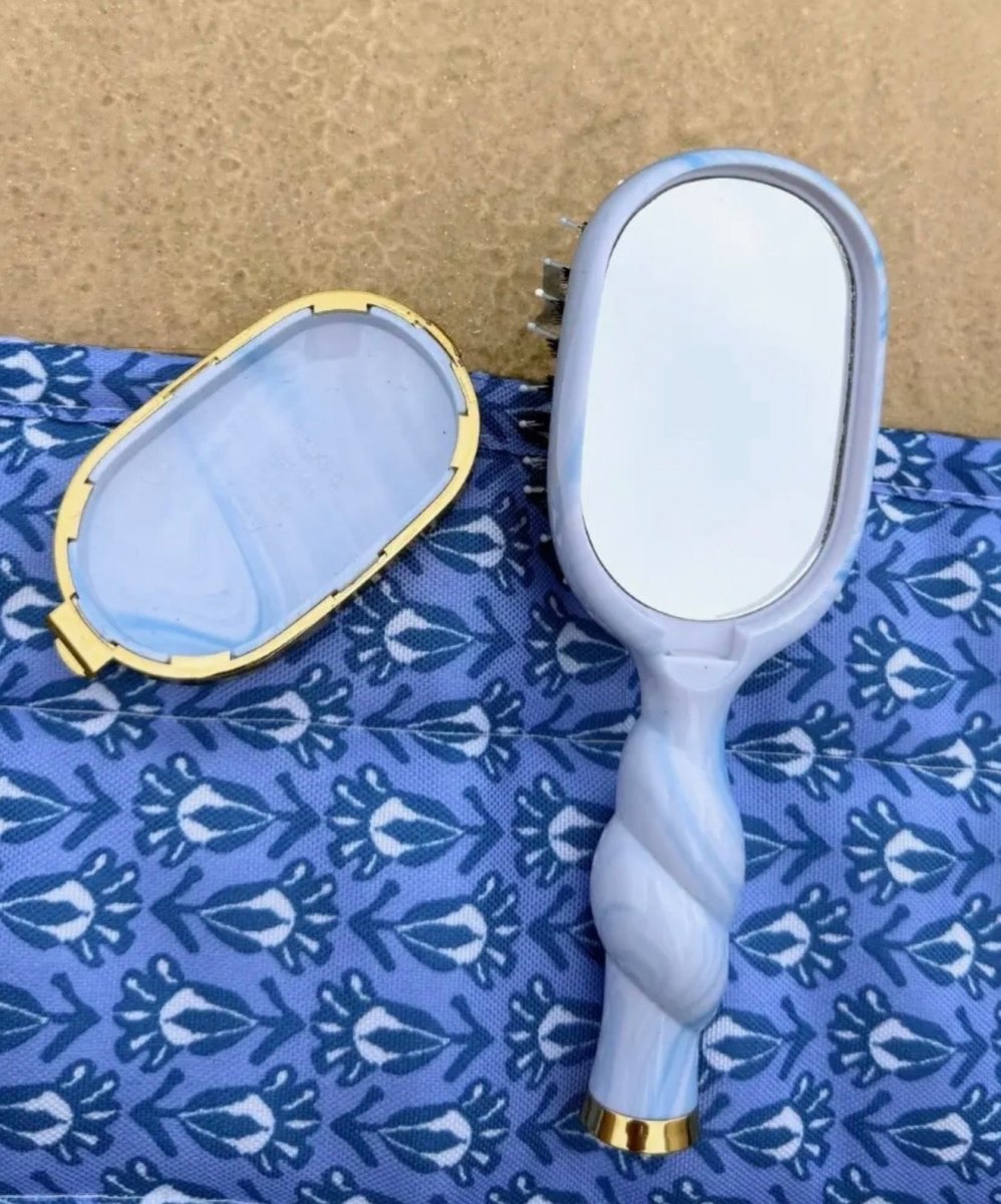 Mini Boar Brush – Tide & True Blue | TELETIES - Teleties Hair Brush -Jimberly's Boutique-Olive Branch-Mississippi