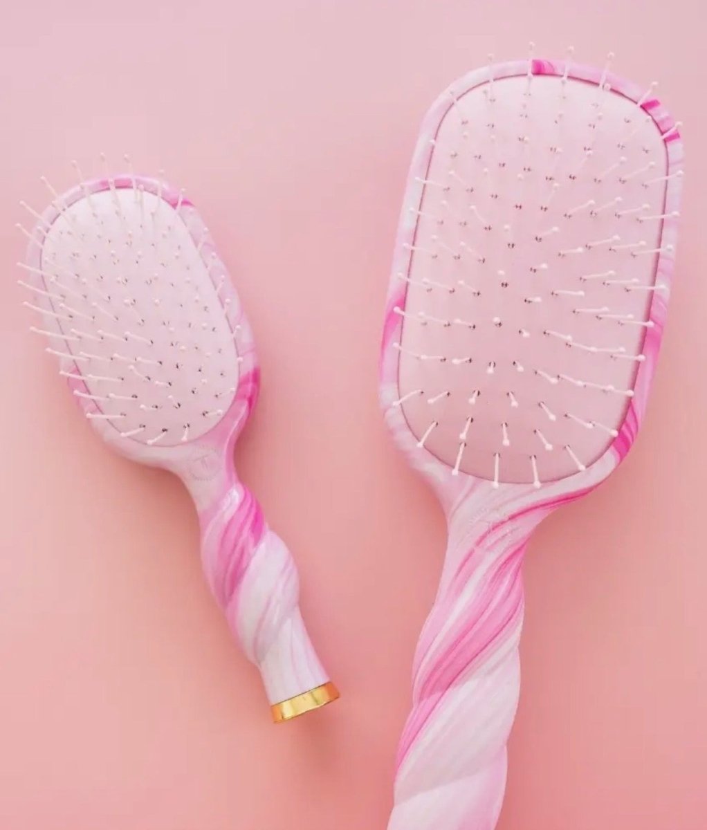 Mini Detangler Brush For Medium Hair - Pinch Me Pink - Teleties Hair Brush -Jimberly's Boutique-Olive Branch-Mississippi