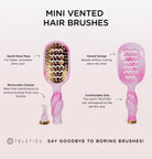 Mini Vented Brush – Pinch Me Pink | TELETIES - Teleties Hair Brush -Jimberly's Boutique-Olive Branch-Mississippi