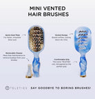 Mini Vented Brush – Tide & True Blue | TELETIES - Teleties Hair Brush -Jimberly's Boutique-Olive Branch-Mississippi