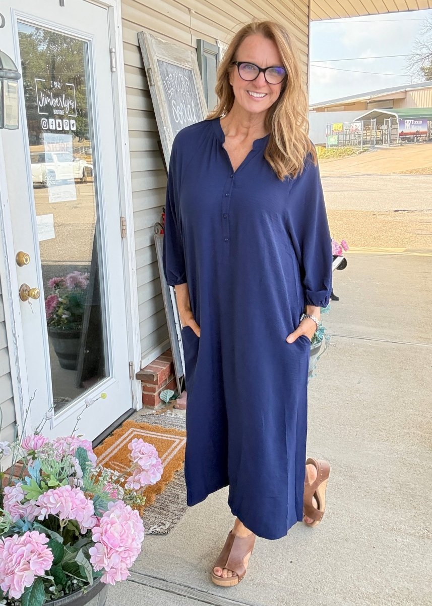 Miranda Midi Dress - Navy - midi dress - Jimberly's Boutique - Olive Branch - Mississippi