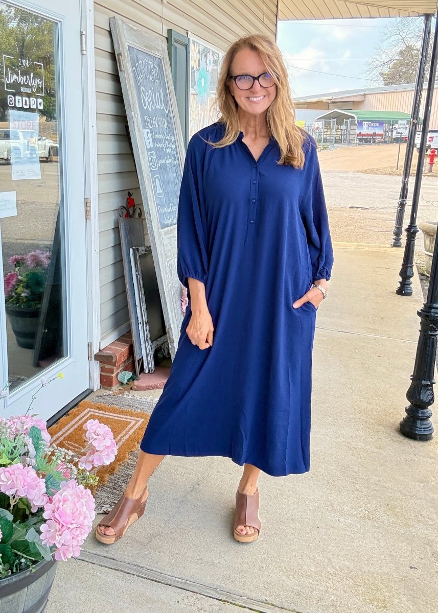 Miranda Midi Dress - Navy - midi dress - Jimberly's Boutique - Olive Branch - Mississippi