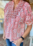 Mix Boho Blouse/Top - Red Mix | Umgee - Umgee Top - Jimberly's Boutique - Olive Branch - Mississippi