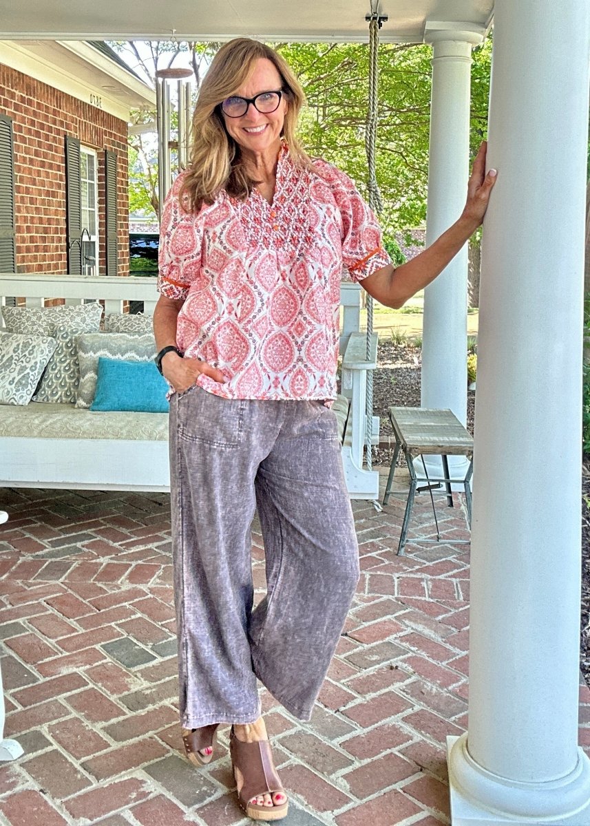 Mix Boho Blouse/Top - Red Mix | Umgee - Umgee Top - Jimberly's Boutique - Olive Branch - Mississippi