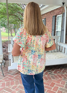 Mix Media Flutter Sleeve Top - Coral Mix | Umgee - Umgee Top -Jimberly's Boutique-Olive Branch-Mississippi