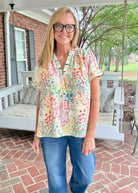 Mix Media Flutter Sleeve Top - Coral Mix | Umgee - Umgee Top -Jimberly's Boutique-Olive Branch-Mississippi