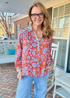 Mixed Floral Print Top - Red Mix - Umgee Top - Jimberly's Boutique - Olive Branch - Mississippi