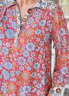 Mixed Floral Print Top - Red Mix - Umgee Top - Jimberly's Boutique - Olive Branch - Mississippi