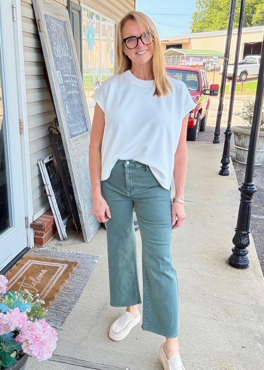 Mobile Acid Wash Straight Wide Pants - Ash Jade - casual pants -Jimberly's Boutique-Olive Branch-Mississippi