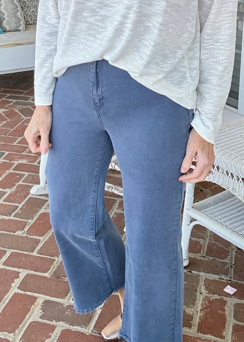 Mobile Acid Wash Straight Wide Pants - Blackberry - casual pants - Jimberly's Boutique - Olive Branch - Mississippi