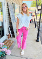 Mobile Acid Wash Straight Wide Pants - Hot Pink - casual pants -Jimberly's Boutique-Olive Branch-Mississippi