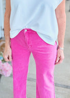 Mobile Acid Wash Straight Wide Pants - Hot Pink - casual pants -Jimberly's Boutique-Olive Branch-Mississippi